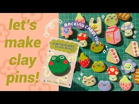 how i make my clay pins!✹(and backing card tutorial)