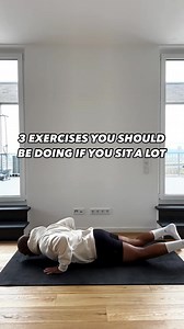 3 EXERCISES IF YOU SIT A LOT Try this routine if you sit a lot! These three exercises will help improve hip and lumbar spine mobility. Improving these two areas could help relieve lower back pain and stiffness in tight hips. Try each movement for one minute and let me know how it feels! | Fitness Workouts
