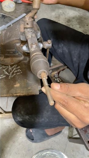 How to make a new simple spring on a drill machine by hand #youtubeshorts