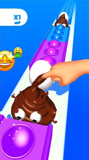 Pop Run Lvl.17 - One Finger Pop Challenge 🥚💩 #shorts #games #poprun #gameshorts
