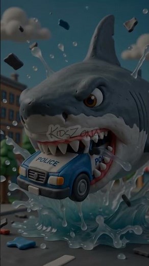Labrador Police Chased by Shark | Newest Labrador Police Chief #cartoon #labrador #babybus #police
