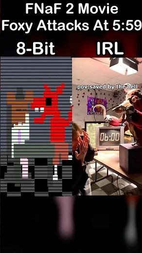 FNaF 2 Movie Foxy Attacks - 8-Bit VS IRL