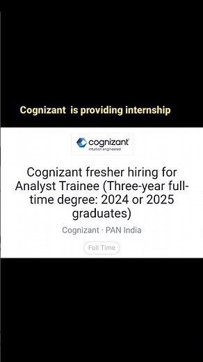 analyst trainee in cognizant