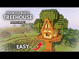 Minecraft Tutorial: How to Build a Cozy Survival Treehouse!
