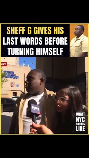 What NYC Sounds Like on Instagram: "Sheff G says a few words before going into court to turn himself in for his 5 year sentence‼️🔓"