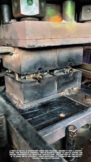 Hydraulic Metal Press in Action – Powerful Steel Forming Process!.