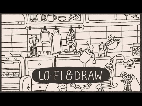 Drawing a Cozy Kitchen || Art Therapy & Rain Sounds (Lo-Fi)
