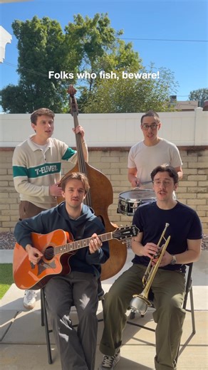 Over the weekend was our TROUT-IVERSARY so you already know we had to run it back for old time’s sake. 2 years ago we released our debut single and the world of aquatic jazz still hasn’t recovered. Maybe it never will… Los Angeles, hear us premiere two BRAND NEW songs at The Troubadour on April 10th opening for Jon McLaughlin! Tickets at the link in our bio #vocaljazz #vocalharmony #jazz #singing #jazztok