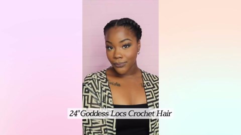 8 Packs Goddess Faux Locs Crochet Hair-24 Inch Boho Soft Locs Crochet Hair for Black Women (#1B, 24 Inch(Pack of 8))