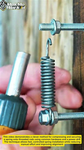 Genius Spring Compression Hack for Threaded Rods! #Shorts