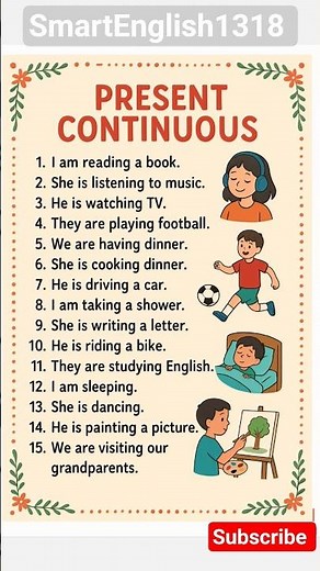 Present Continuous Tense Examples #english #tenses