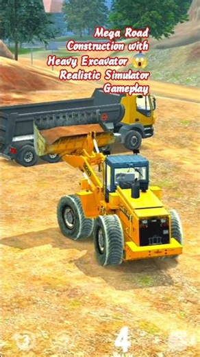 Mega Road Construction with Heavy Excavator 😱 Realistic Simulator Gameplay #shorts #youtubeshorts