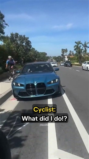 Road Rager Drives In Bike Lane (@sendy_mcgee on IG)
