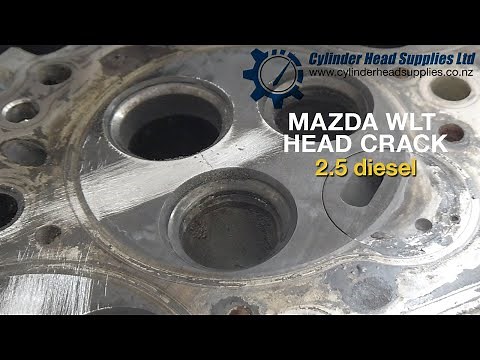MAZDA WLT engine head crack. most common place for cracking.