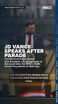 Vice President JD Vance speaks after Army's 250th anniversary parade