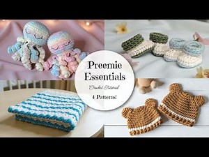 Preemie Essentials Crochet Set | Booties, Blanket, Hat & Octopus (Full Step-By-Step Tutorial)