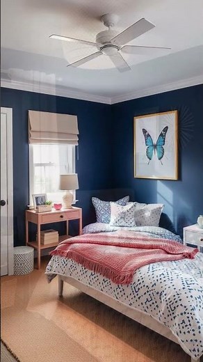 🛏️ Teen Girl Bedroom Makeover in Navy Blue!