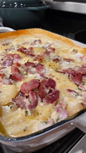 We're using leftover ham to make scalloped potatoes 🥔 and ham for dinner. And keeping the house warm #mealplanning #dinnerideas | The Eat Travel Life