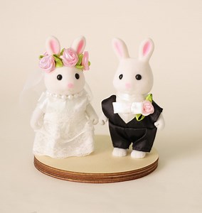 Calico Critters Wedding Cake Topper I White Bunnies - Etsy