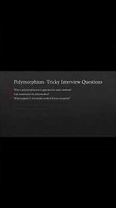 Polymorphism Tricky interview questions