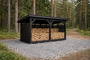 6x16 Wood Shed Plans: Large 4 Cord Log Store DIY Guide - Etsy