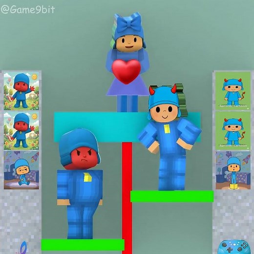 Sprunki Pocoyo angrily faces Sprunki Pocoyo Demon, who will the girl Sprunki Pocoyo choose?!