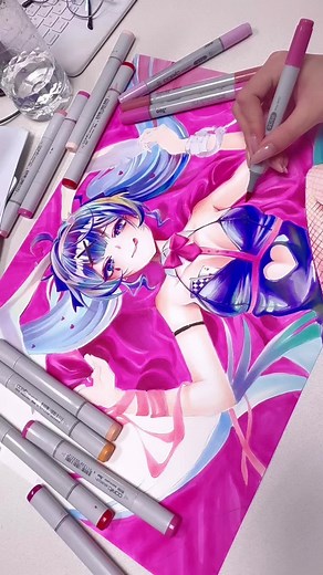 Rabbithole #miku #hatsunemiku #draw #初音ミク #vocaloid #初音ミクの消失 #art #미쿠 #하츠네미쿠 #보컬로이드 #copic #copicart #copics #copicmarkers #marker #markerart #markerdrawing #eye #eyes #color #colordrawing #follow #fanart #wip #rabbithole