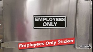 iSYFIX Employees Only Signs Stickers – 4 Pack 8x3 Inch – Premium Self-Adhesive Vinyl, Laminated for UV, Weather, Scratch, Water & Fade Resistance, Indoor & Outdoor