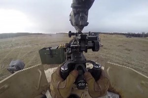 Geronimo Firing a .50 Caliber Machine Gun During a Mounted Live Fire Exercise