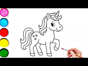 Cute Unicorn Drawing, Painting & Coloring For Kids and Toddlers_ Kids Art