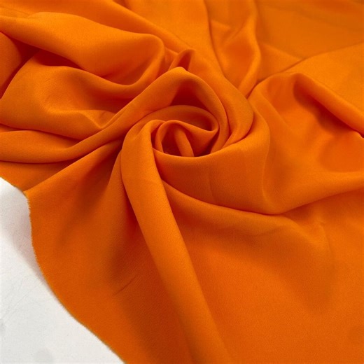 Orange Silk Acetate Blend Fabric | 140cm Flowing Soft Sewing | Italian Deadstock - Etsy