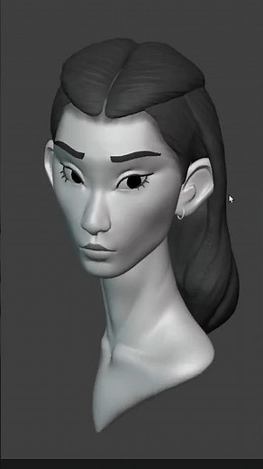 Sculpting a Female face in blender #b3d #blender