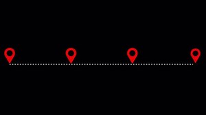 GPS location pointers animation, location map pointers with pin icon and location animation on black background.