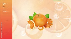 Orange Fruit and its Nutritional Properties with Minerals and Vitamins- Infographics Design