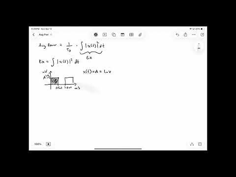 Signals: Average Power of a Rectangular Wave