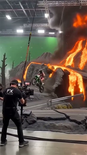 How we put a stunt bike on our miniature volcano set