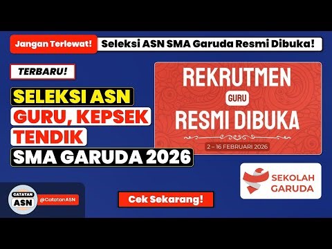 OFFICIALLY OPEN! 2026 Garuda High School ASN Teacher, Principal, and Educational Staff Selection ...