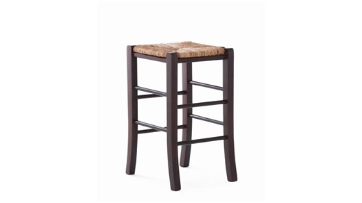 Linon Home Decor Marlene 24.4 in. Walnut Backless Wood Counter Stool with Rush Seat (Set of 2) THD02977