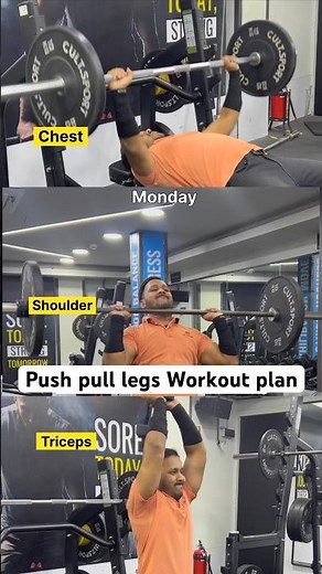 Push pull legs workout plan for beginners weekly gym plan #gymworkout #pushpulllegs