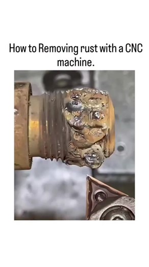 FUNNY FUNNY on Instagram: "The post features a 62-second video of a CNC lathe using a carbide insert to machine rust off a heavily corroded threaded metal rod, progressively revealing clean, shiny threads through precise cutting.Released on November 27, 2025, by Indonesian user @zeyzoeye, it quickly amassed 902,000 views and 943 likes, sparking mostly Indonesian replies questioning the process or suggesting simpler alternatives like buying new parts.This subtractive technique effectively restore