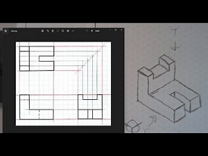 PLTW IED - Activity 1.2.3 - Multi View Drawing - Number 4 - Multi View To Isometric Sketch