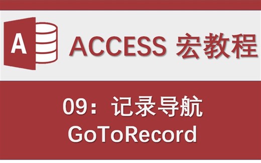 Access数据库-宏教程09：记录导航 GoToRecord