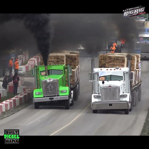 Nasty Torque filled Loaded Uphill Semi Drag Racing with 120k lbs! wow Great Lakes Big Rig Challenge
