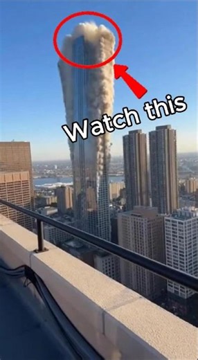 Rooftop Footage Captures the Exact Moment a Skyscraper Falls