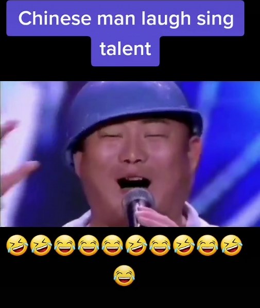 Chinese Man Laugh Sing Talent Show