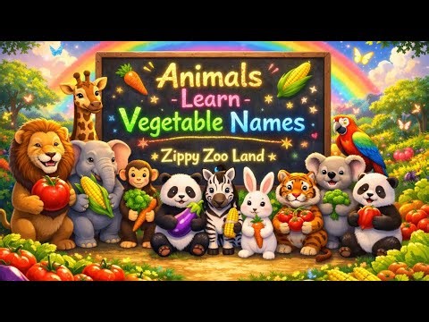 Animals Learn Vegetable 🥦🥕 Names | Fun Nursery Rhyme for Kids | Learn Vegetables Song