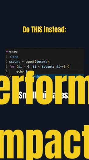 99% PHP Developers Make This Performance Mistake 😳 #shorts #php #coding #programming