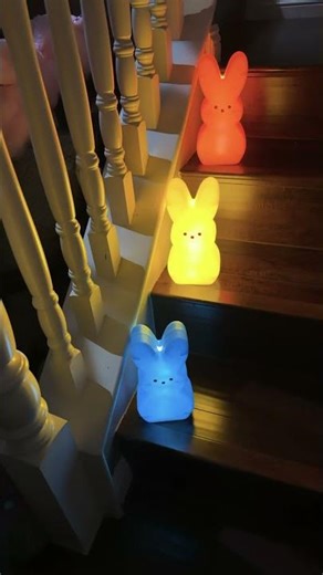 Dollar Tree Easter peeps LED lights . #dollartree #peeps #viral #easter #homedecor #ledlights