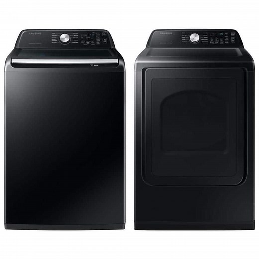 Samsung 4.7 cu. ft. Washer with Active WaterJet and 7.4 cu. ft. Dryer, Brushed Black Set - The Home Depot