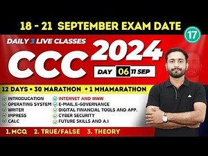 class-17/day-06 CCC sept 2024 : Marathon | ccc exam preparation | ccc computer course / bajrang sir